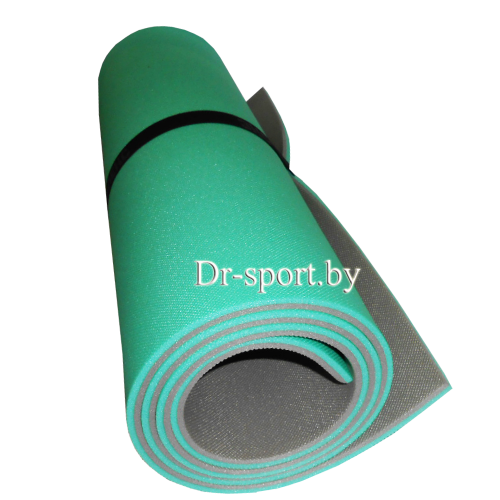 Коврик (пенка) гимнастический/туристический 8*0.6L1.8  бирюзовый/серый